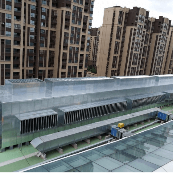02 武漢天虹廣場(chǎng)樓頂冷卻塔降噪、冷卻塔噪音治理
